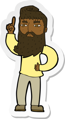 Bir insan tarafından çizilmiş fikri olan bir karikatürcünün çıkartması.