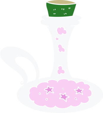 düz renkli çizgi film sihirli iksir bir insan tarafından çizildi