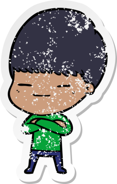 Bir insan tarafından çizilmiş kendini beğenmiş bir çizgi film karakterinin sıkıntılı çıkartması.