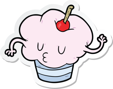 Bir insan tarafından çizilmiş bir kek etiketi.