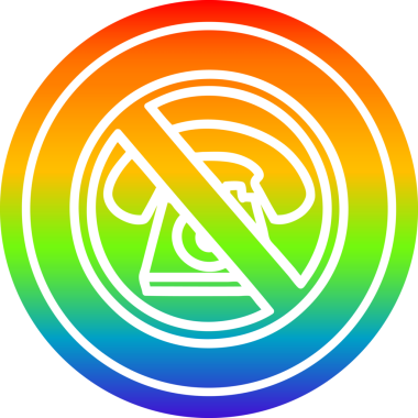 Bir insan tarafından çizilmiş gökkuşağı gradyanı olan soğuk çağırma simgesi yok