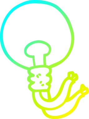 Bir insan tarafından çizilmiş soğuk gradyan çizgi.