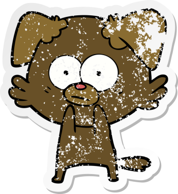 Bir insan tarafından çizilmiş sinirli bir köpek karikatürü.