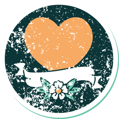 Bir insan tarafından çizilmiş kalp ve bayrağın sembolik depresif dövme şekli