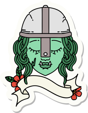 Bir insan tarafından çizilmiş Ork Savaşçısı karakterinin çıkartması.