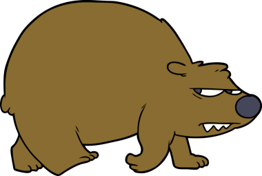 Bir insan tarafından çizilmiş kızgın ayı çizgi filmi.