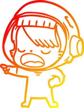 Bir insan tarafından çizilmiş, konuşan bir astronotun sıcak çizgi çizimi