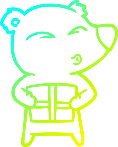 Soğuk gradyan çizgisi bir insan tarafından çizilmiş Noel kutup ayısının çizimi.