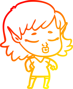 Bir insan tarafından çizilmiş güzel bir elf kızı çizimi.