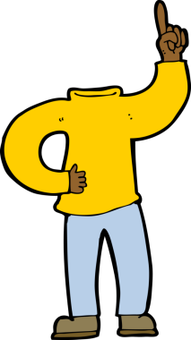 Bir insan tarafından çizilmiş kafasız bir vücut.