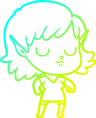 Bir insan tarafından çizilmiş soğuk gradyan çizgi çizimi.