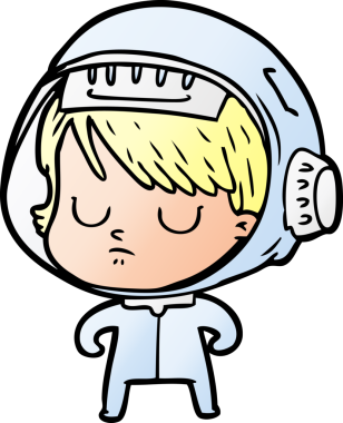 Bir insan tarafından çizilmiş astronot kadın.