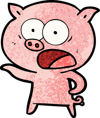 Bir insan tarafından çizilmiş domuz bağırması.