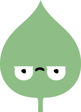 Bir insan tarafından çizilmiş dışavurumsal yaprağın düz renk retro karikatürü