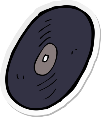 Bir insan tarafından çizilmiş bir karikatür plağının çıkartması.