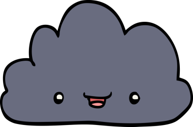 Bir insan tarafından çizilmiş mutlu çizgi film bulutu