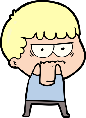 Bir insan tarafından çizilmiş rahatsız bir adam.