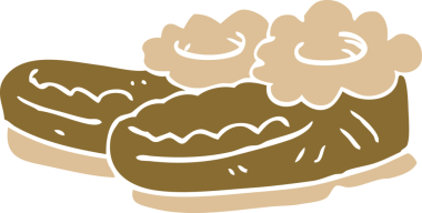 Bir insan tarafından çizilmiş eski terlikleri karala