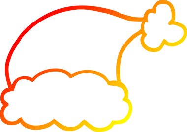 Bir insan tarafından çizilmiş çizgi film Noel Baba şapkası.