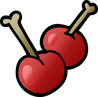 Bir insan tarafından çizilmiş kirazlar.