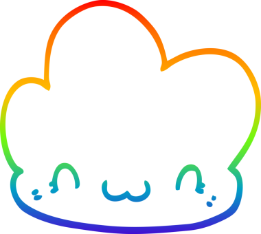 gökkuşağı gradyanı bir insan tarafından çizilmiş bir karikatür bulutunun çizimi