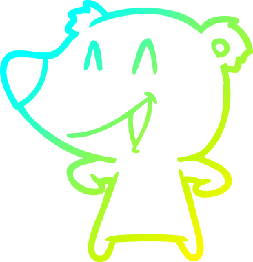 Bir insan tarafından çizilmiş gülen ayı çizgi filmi.