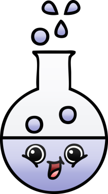 Bir insan tarafından çizilmiş bir test tüpünün gölgeli çizgi filmi.