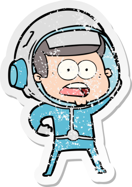 Bir karikatürün sıkıntılı çıkartması bir insan tarafından çizilmiş astronotu şaşırttı.