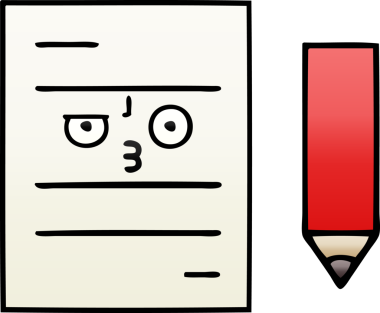 Bir insan tarafından çizilmiş bir test kağıdının gölgelenmiş karikatürü