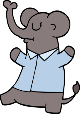 Bir insan tarafından çizilmiş karalama fili.