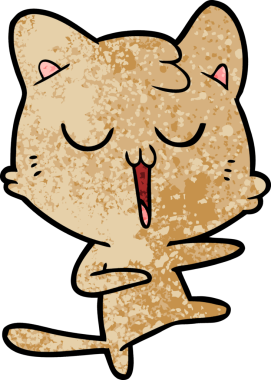 Bir insan tarafından çizilmiş çizgi film kedisi.