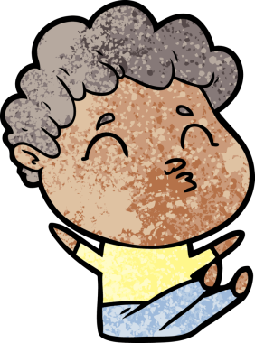 Çizgi film adamı somurtuyor Bir insan tarafından çizilmiş