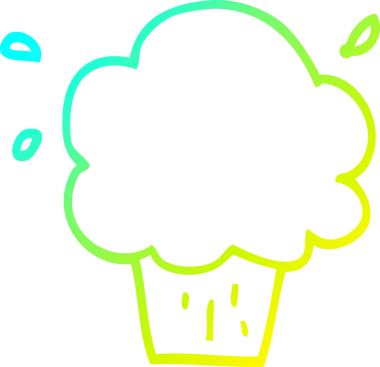 Soğuk gradyan çizgisi bir insan tarafından çizilmiş bir kek.