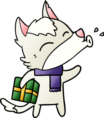 Uluyan kurt bir insan tarafından çizilmiş Noel hediyesiyle