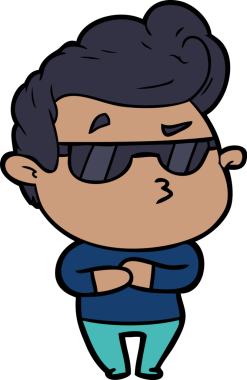 Bir insan tarafından çizilmiş havalı bir çizgi film.