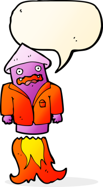 Bir insan tarafından çizilmiş konuşma balonlu iş elbisesi içinde havai fişekler.