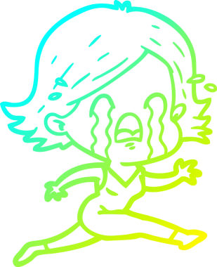 Bir insan tarafından çizilmiş ağlayan bir karikatür çizimi.