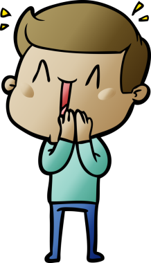 Bir insan tarafından çizilmiş heyecanlı bir çizgi film.