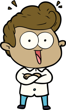 Bir insan tarafından çizilmiş heyecanlı bir çizgi film.