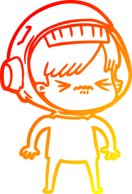 Bir insan tarafından çizilmiş bir astronot kadın çizgi çizimi.