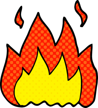 Bir insan tarafından çizilmiş karalama ateşi.