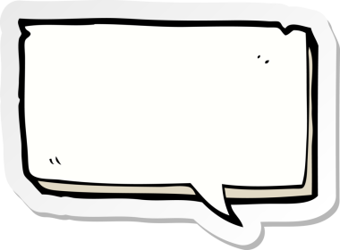 Bir insan tarafından çizilmiş bir karikatür konuşma balonunun etiketi.