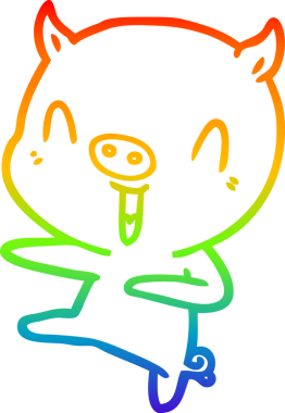 gökkuşağı gradyan çizimi bir insan tarafından çizilmiş domuz çizgi