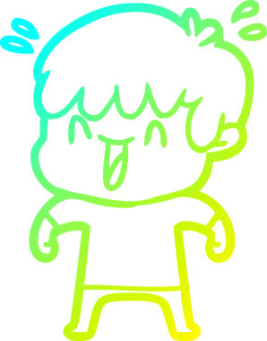 Bir insan tarafından çizilmiş gülen bir çizgi film karakteri çizimi.