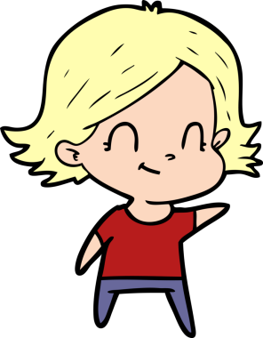 Bir insan tarafından çizilmiş karikatür dostu kız.