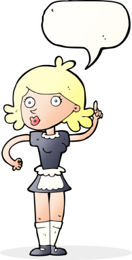 Bir insan tarafından çizilmiş konuşma balonlu bir kız.