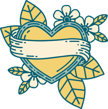 Bir insan tarafından çizilmiş kalp ve bayrağın ikonik dövme şekli