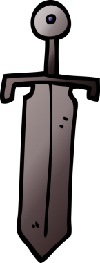 Bir insan tarafından çizilmiş eski bir kılıç.