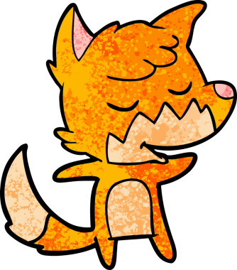 Bir insan tarafından çizilmiş dost canlısı çizgi film tilkisi