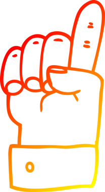 Bir insan tarafından çizilmiş bir çizgi filmin sıcak gradyan çizimi